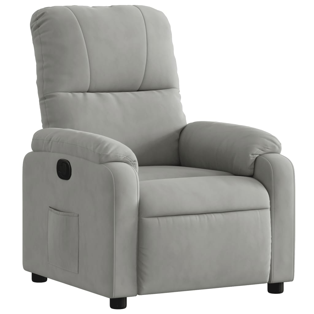 Fauteuil de relaxation tissu microfibre gris clair