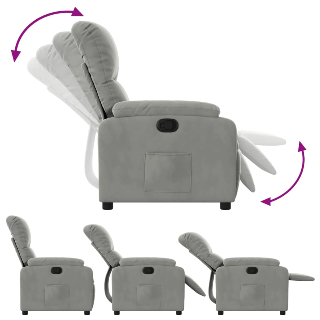 Fauteuil de relaxation tissu microfibre gris clair