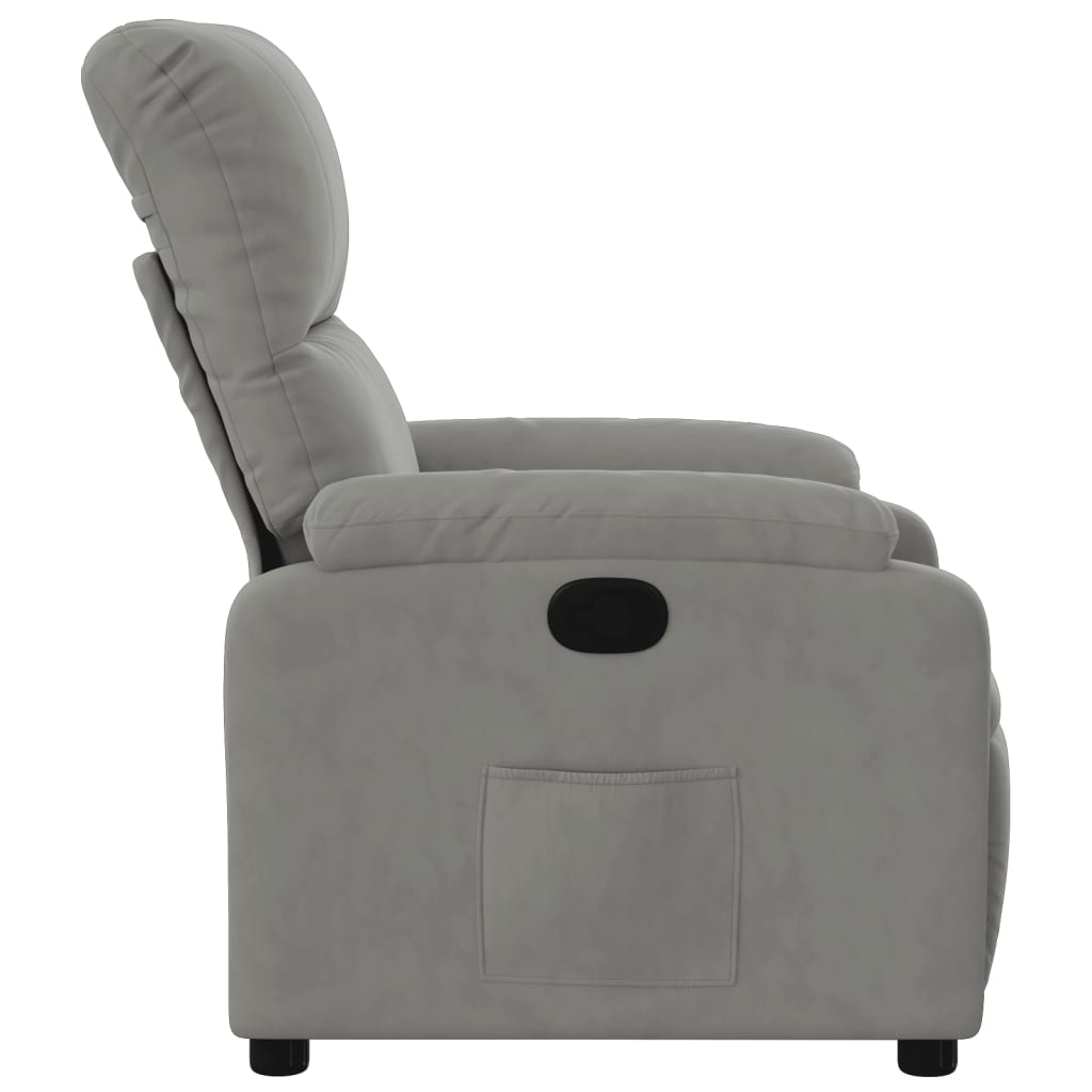 Fauteuil de relaxation tissu microfibre gris clair