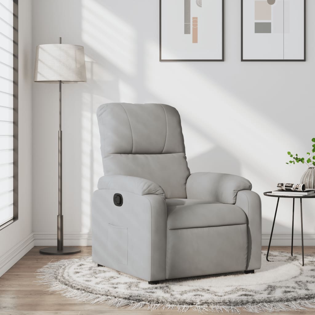 Fauteuil de relaxation tissu microfibre gris clair