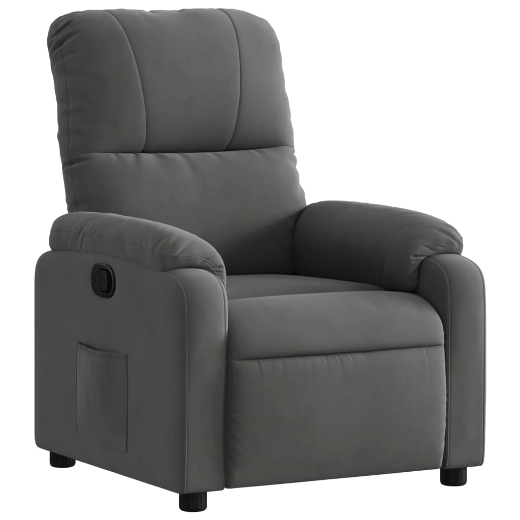 Fauteuil de relaxation tissu microfibre gris foncé