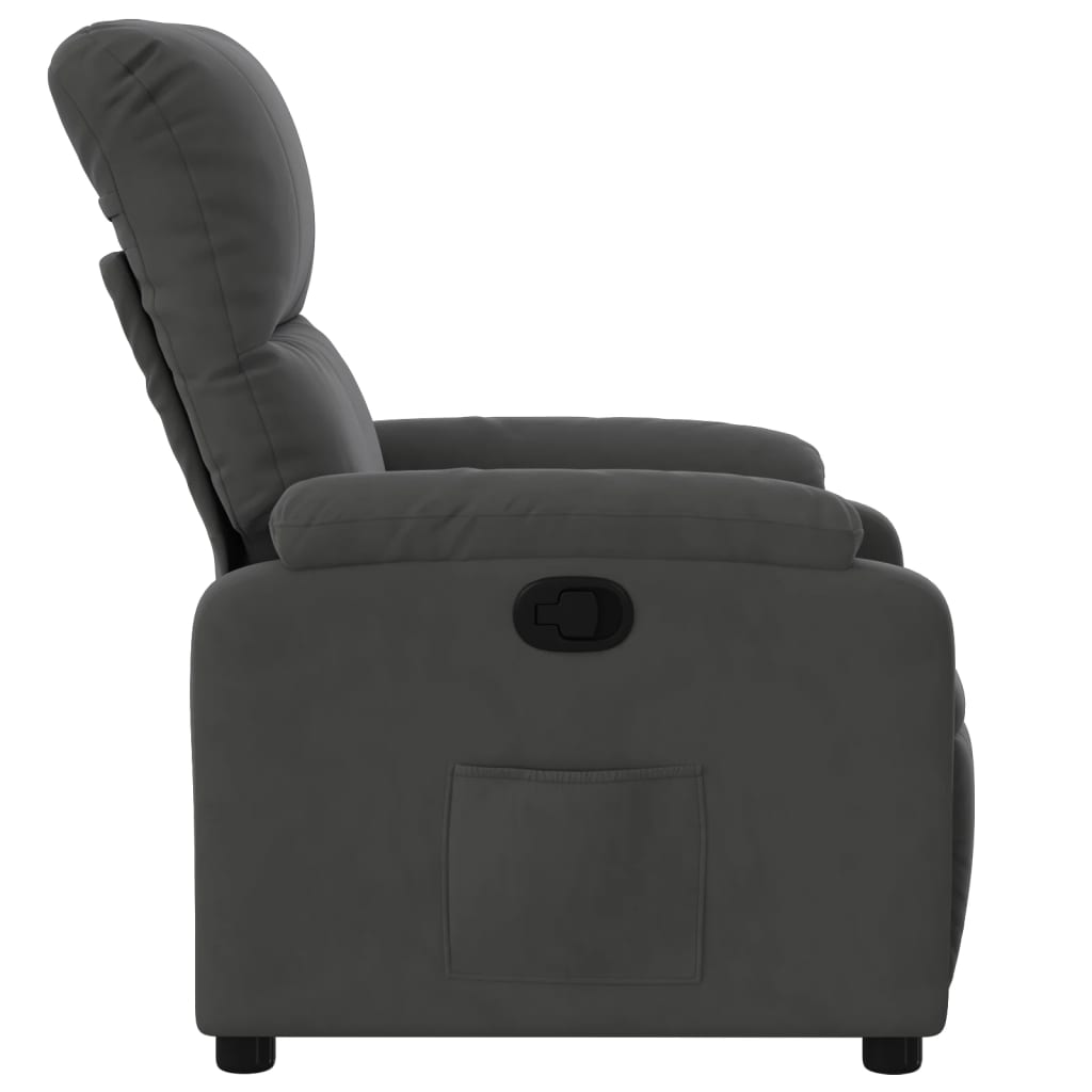 Fauteuil de relaxation tissu microfibre gris foncé