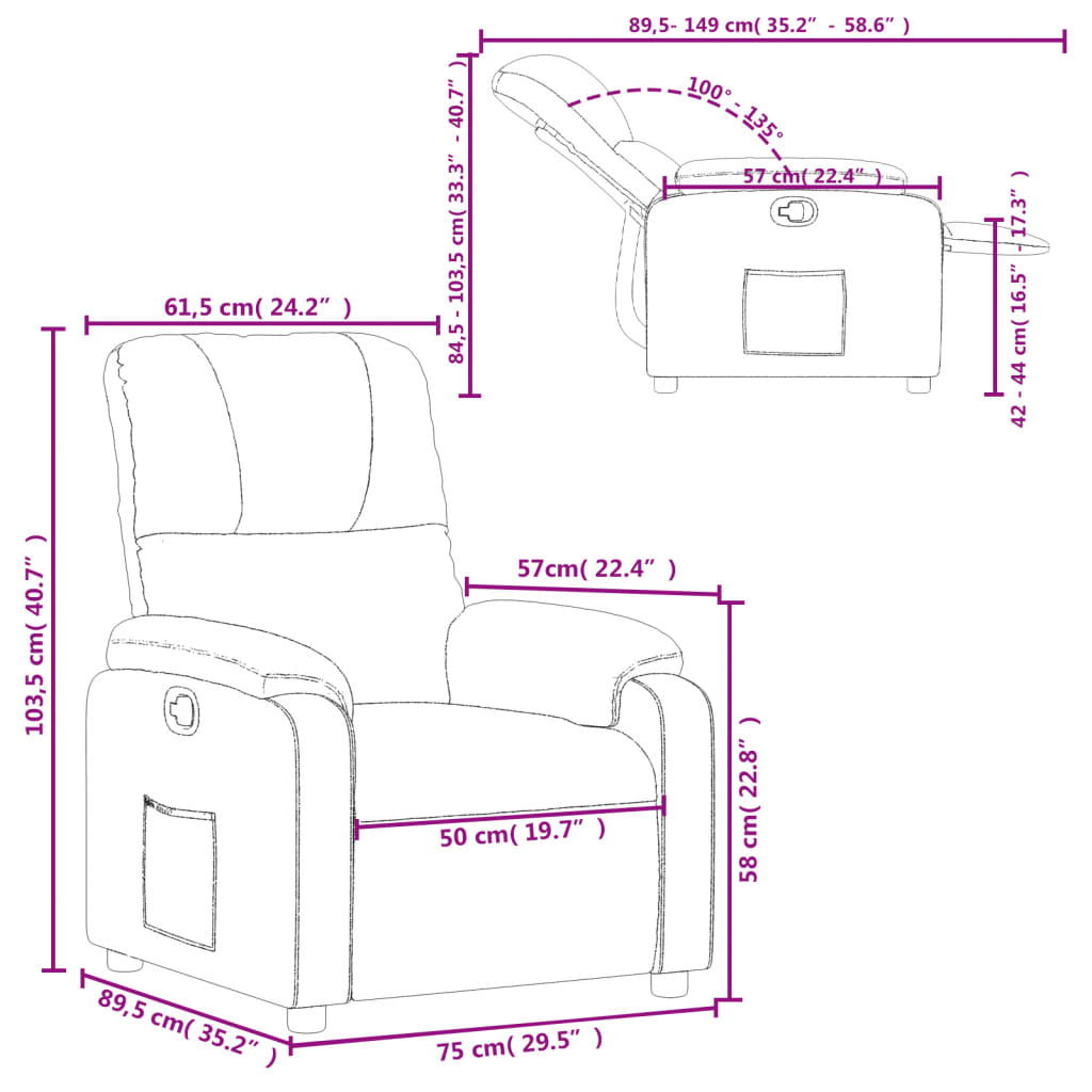 Fauteuil de relaxation tissu microfibre gris foncé