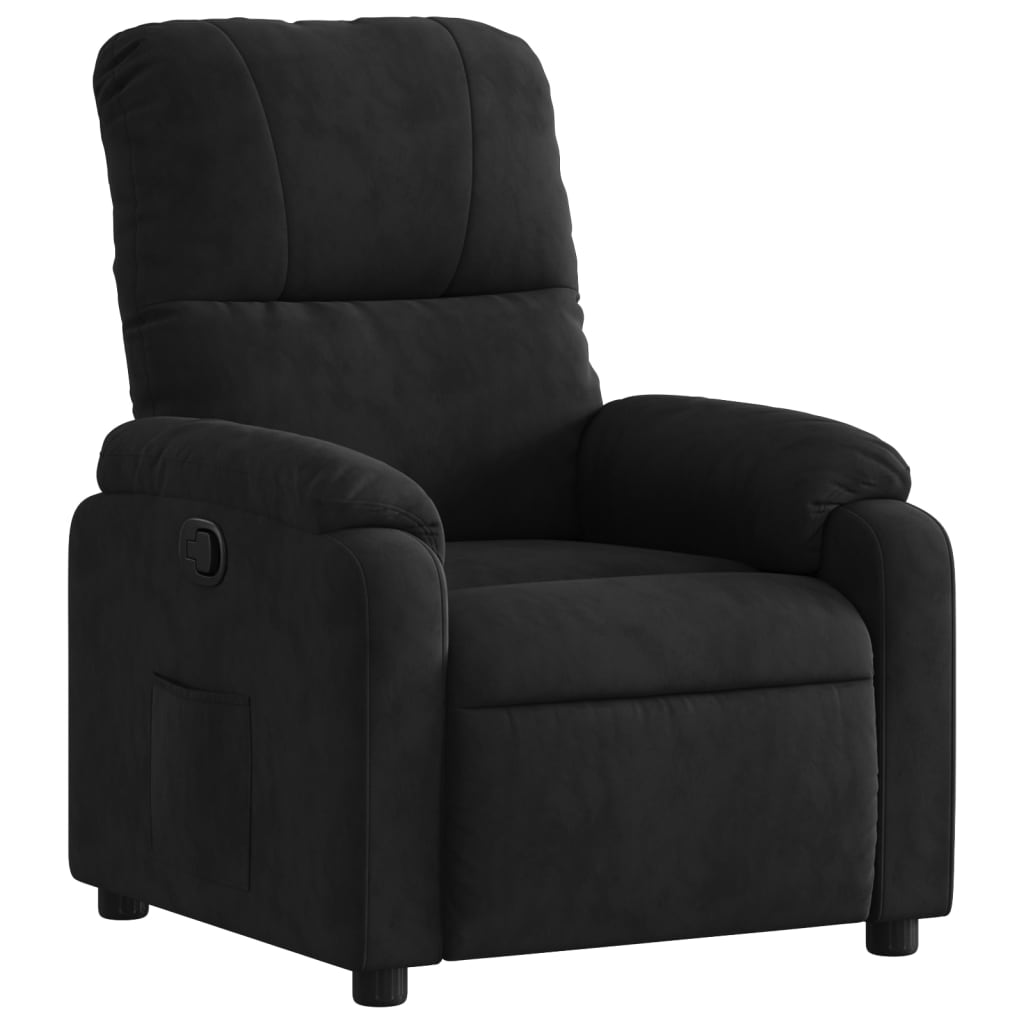 Fauteuil de relaxation tissu microfibre noir