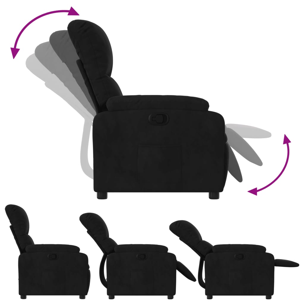 Fauteuil de relaxation tissu microfibre noir