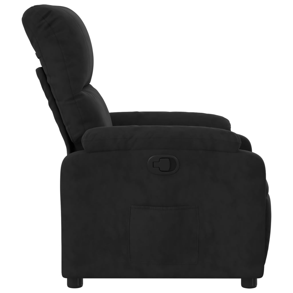 Fauteuil de relaxation tissu microfibre noir