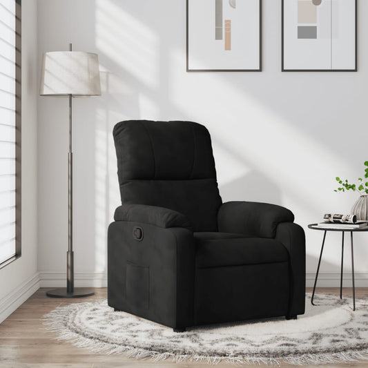 Fauteuil de relaxation tissu microfibre noir