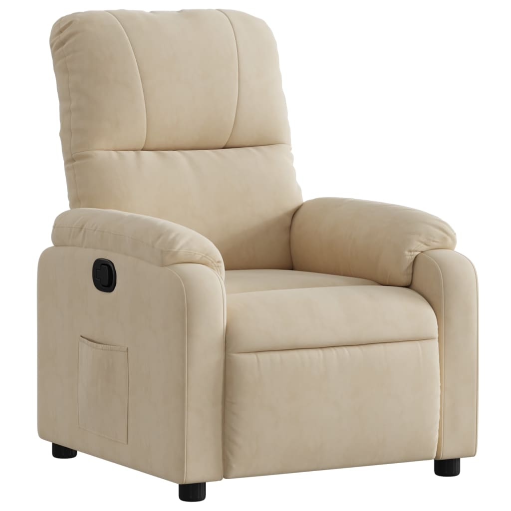 Fauteuil de relaxation tissu microfibre crème