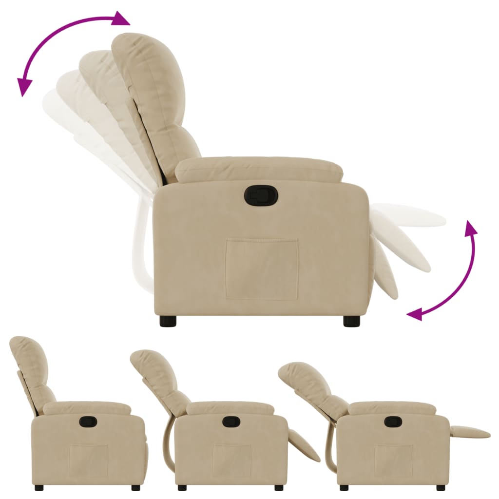 Fauteuil de relaxation tissu microfibre crème