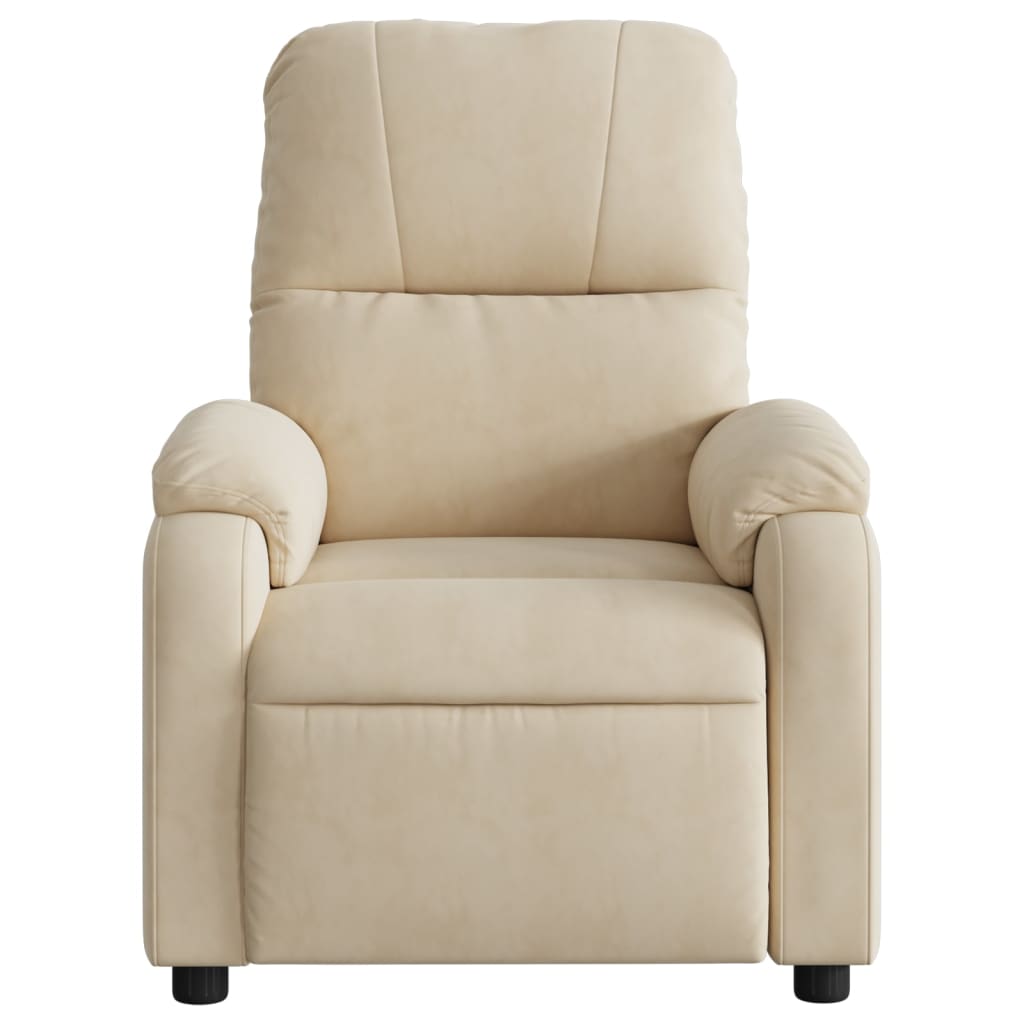 Fauteuil de relaxation tissu microfibre crème