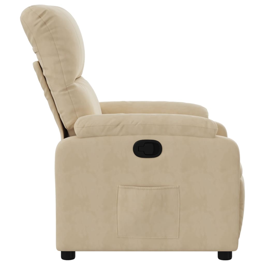 Fauteuil de relaxation tissu microfibre crème