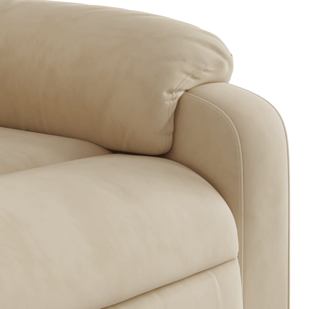 Fauteuil de relaxation tissu microfibre crème