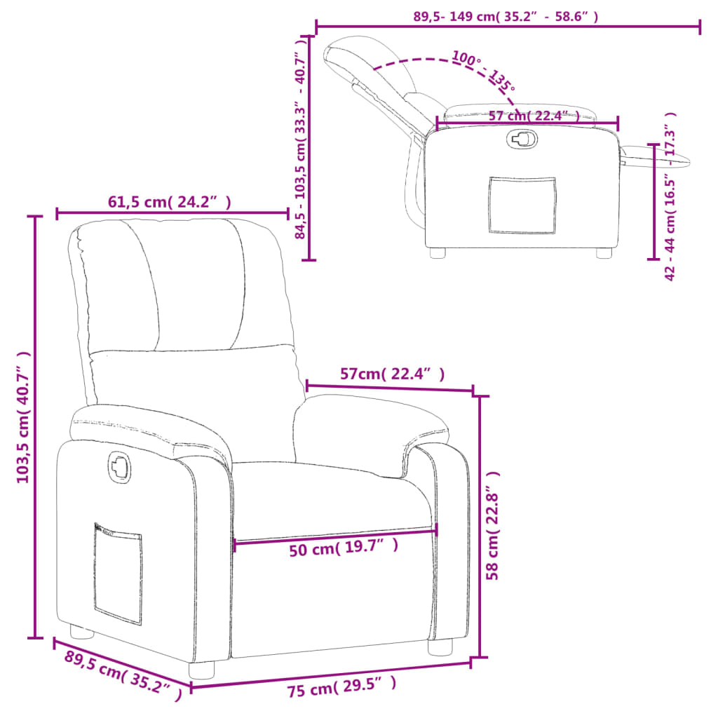 Fauteuil de relaxation tissu microfibre crème