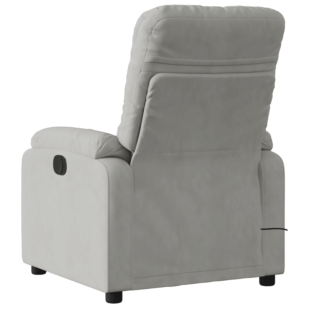 Fauteuil de massage tissu microfibre gris clair