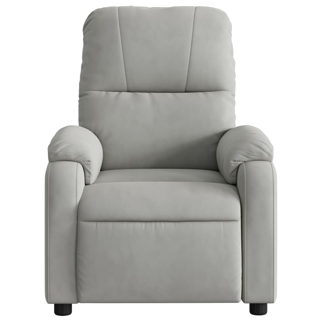 Fauteuil de massage tissu microfibre gris clair