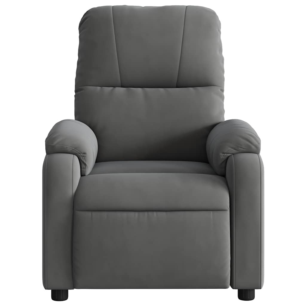 Fauteuil de massage tissu microfibre gris foncé