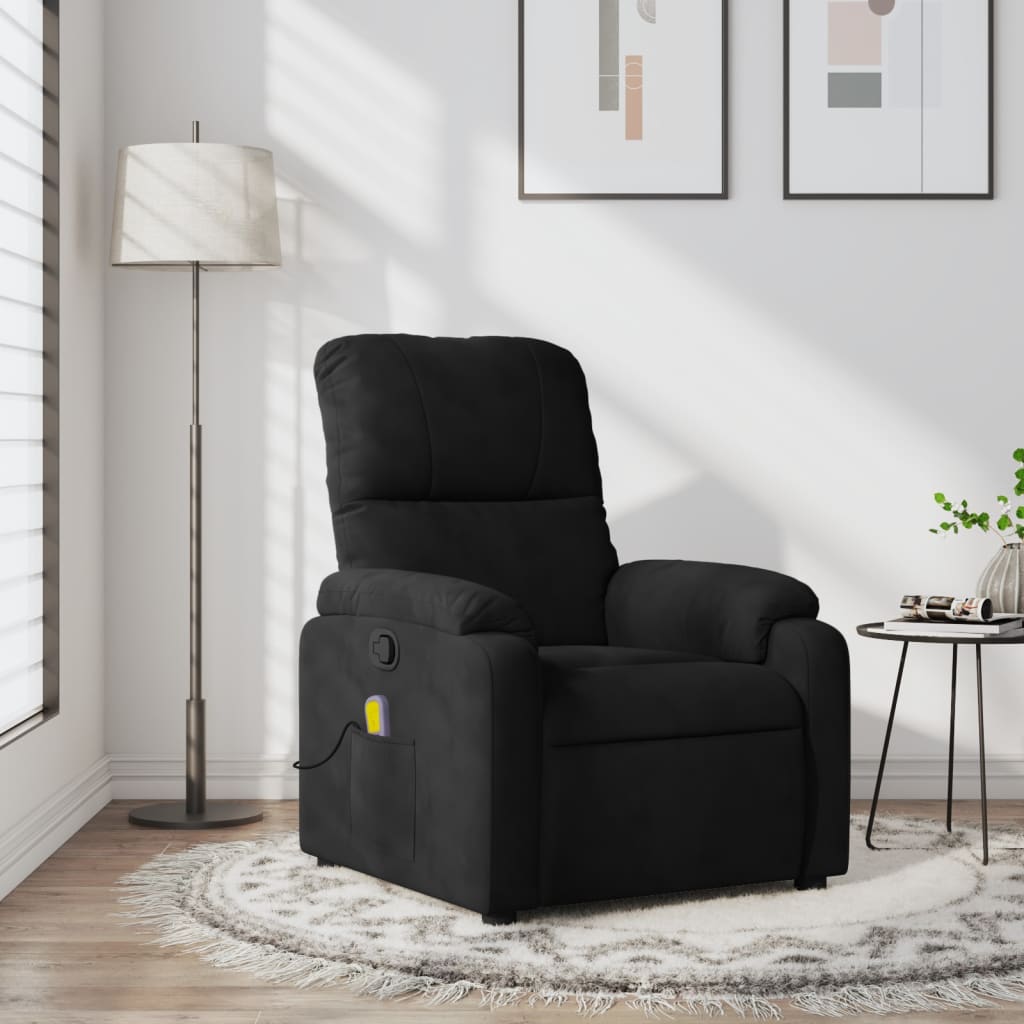 Fauteuil de massage tissu microfibre noir