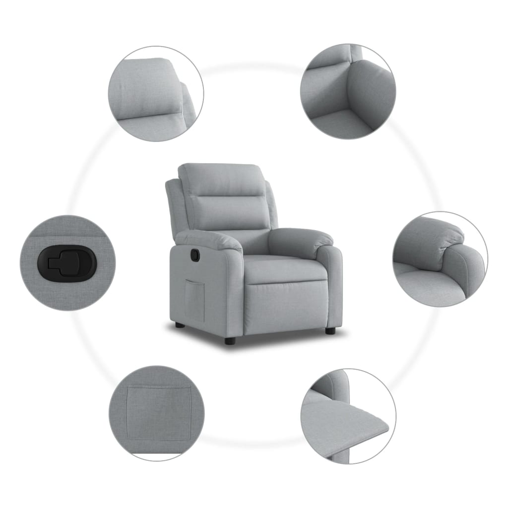 Fauteuil de relaxation tissu gris clair