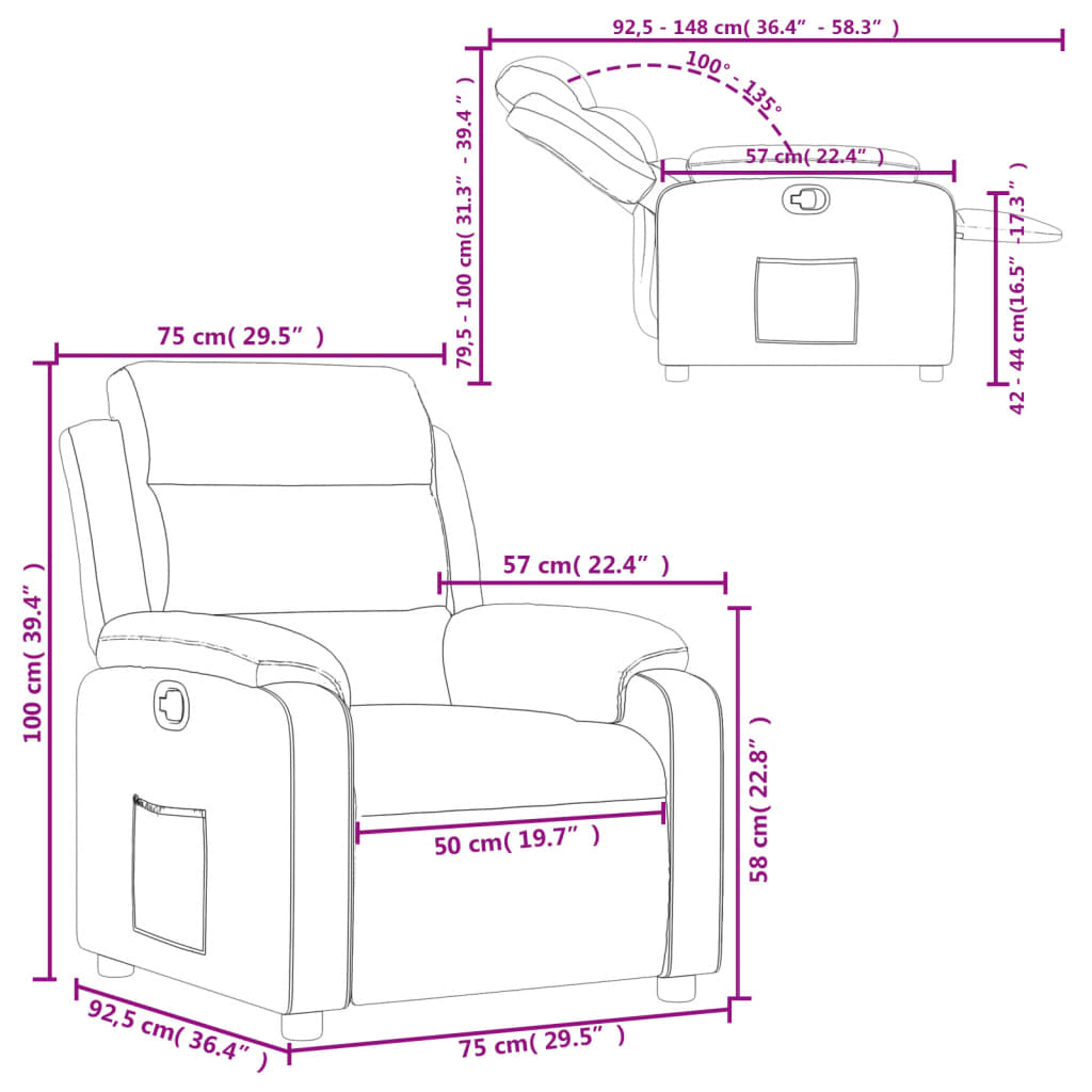 Fauteuil de relaxation tissu gris clair