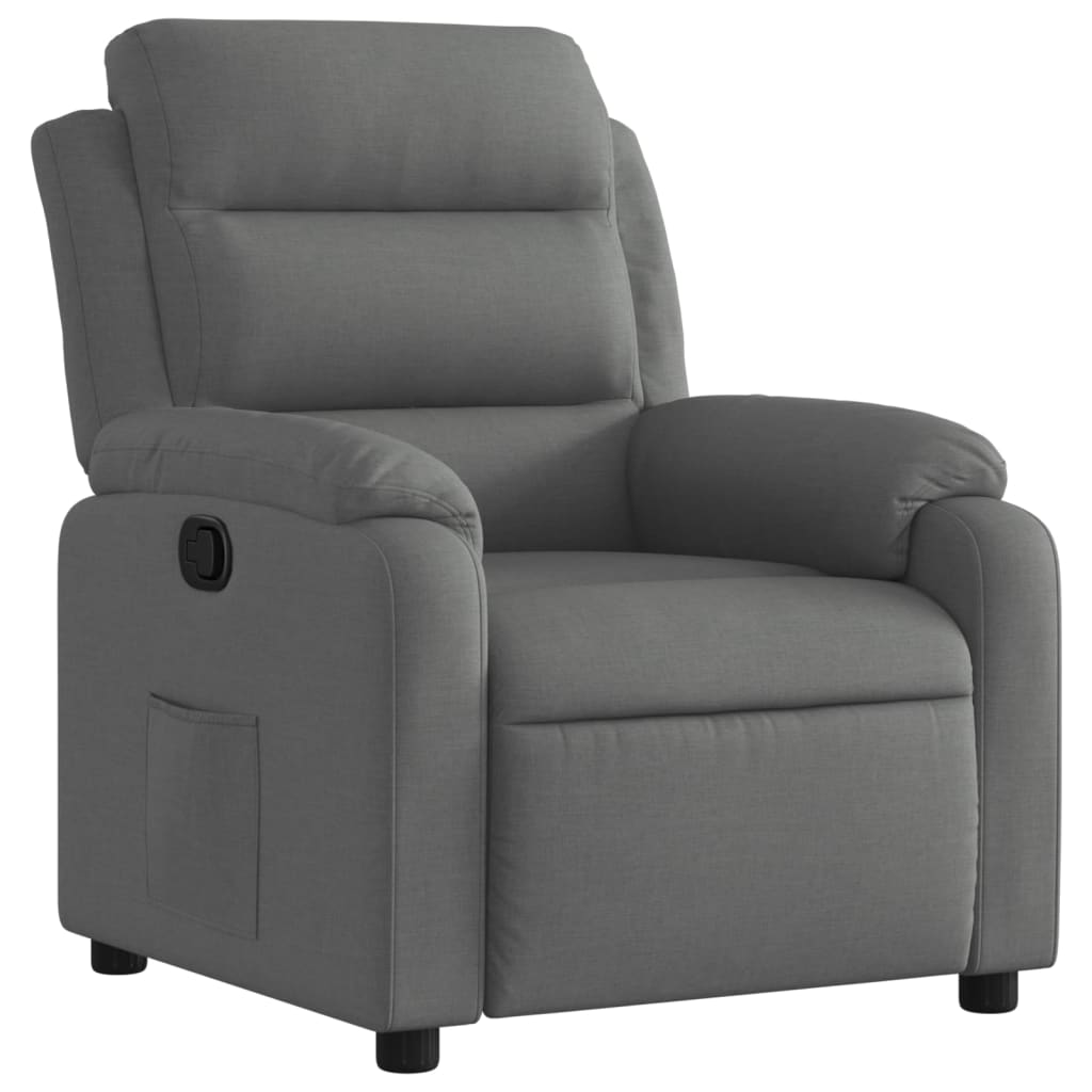 Fauteuil de relaxation tissu gris foncé