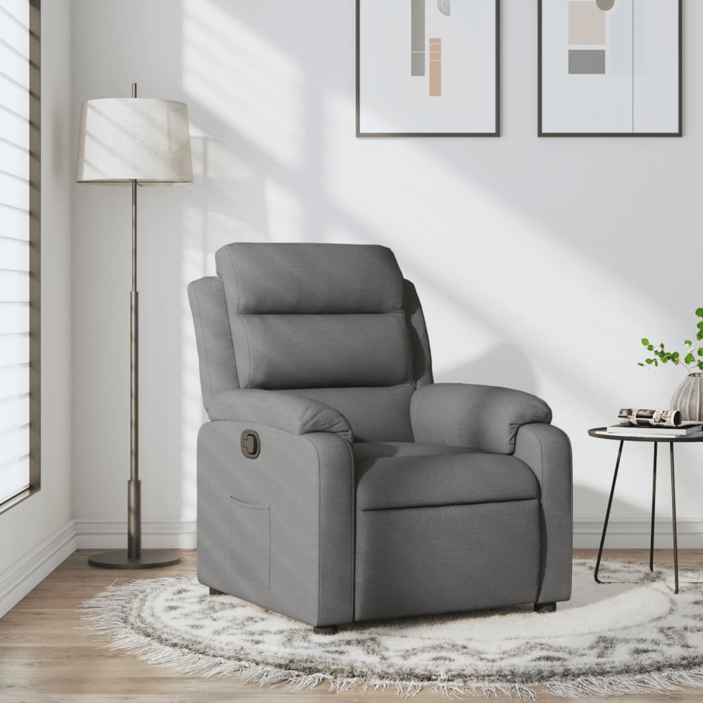 Fauteuil de relaxation tissu gris foncé