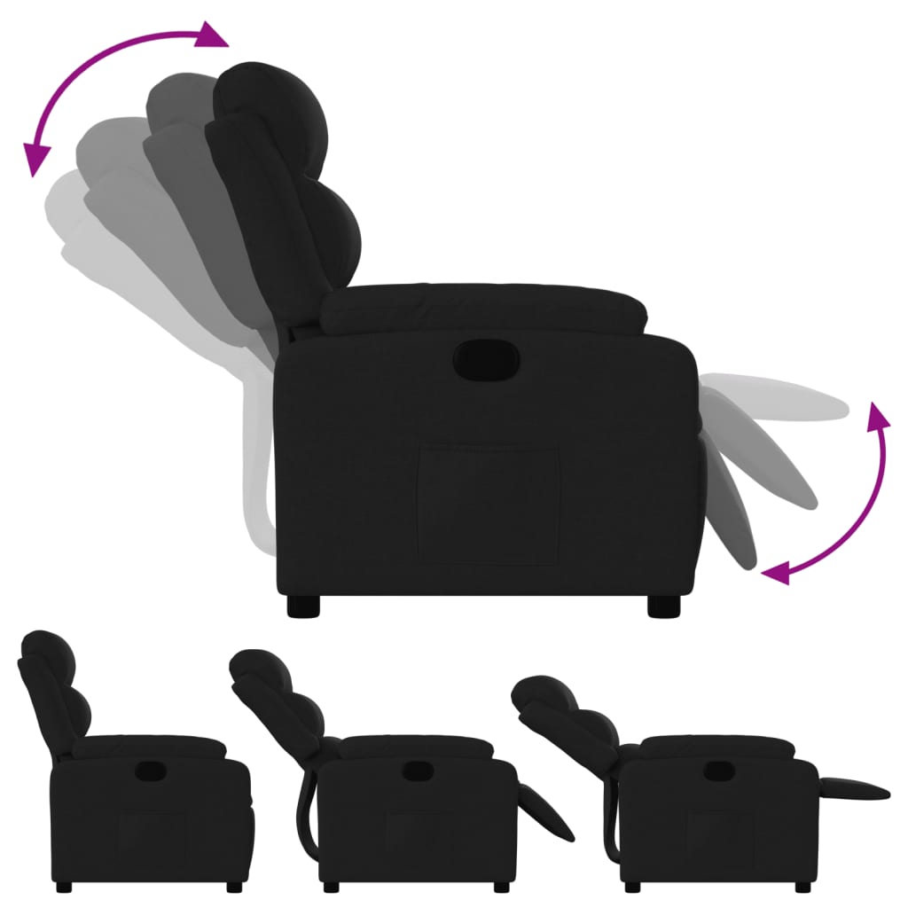 Fauteuil de relaxation tissu noir