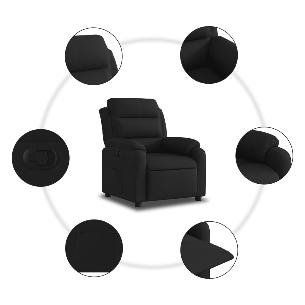 Fauteuil de relaxation tissu noir