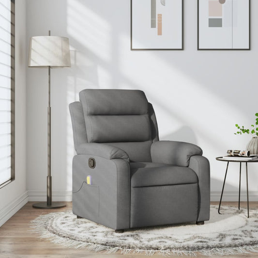 Fauteuil de massage tissu gris foncé