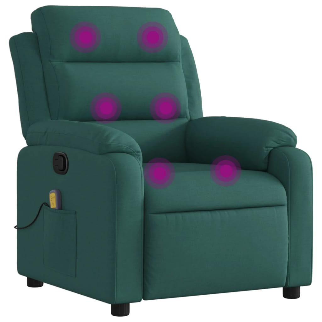 Fauteuil de massage tissu vert foncé