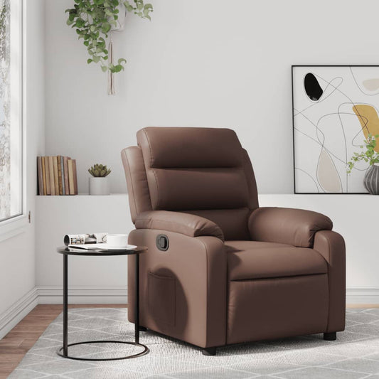Fauteuil de relaxation simili cuir marron