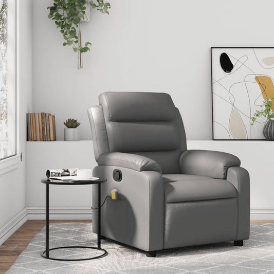 Fauteuil de massage simili cuir gris