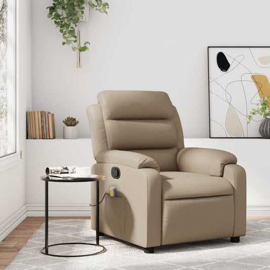 Fauteuil de massage simili cuir marron cappuccino