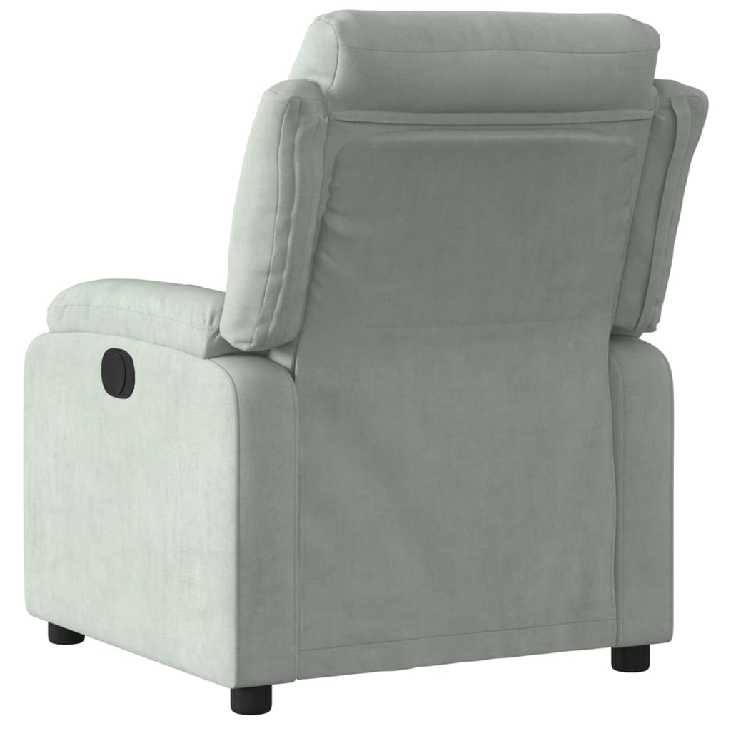 Fauteuil de relaxation velours gris clair