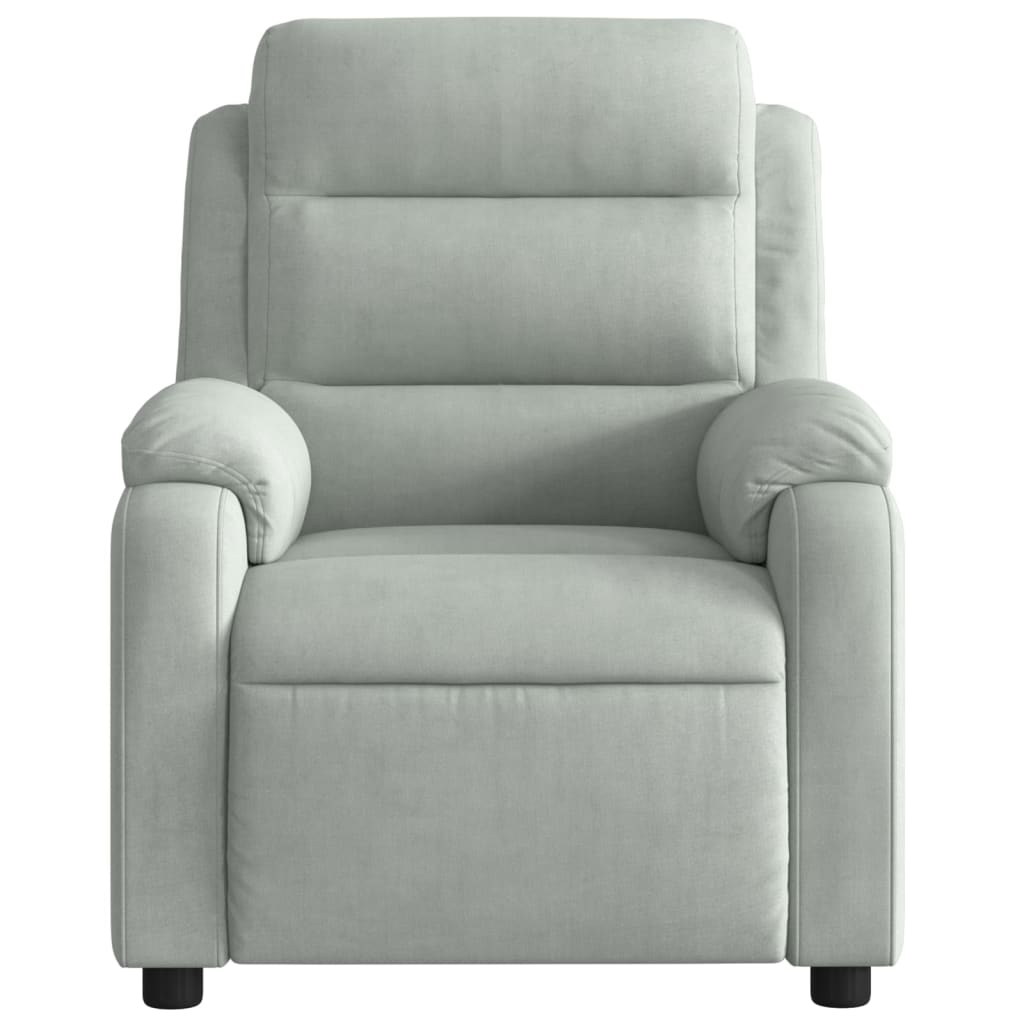 Fauteuil de relaxation velours gris clair