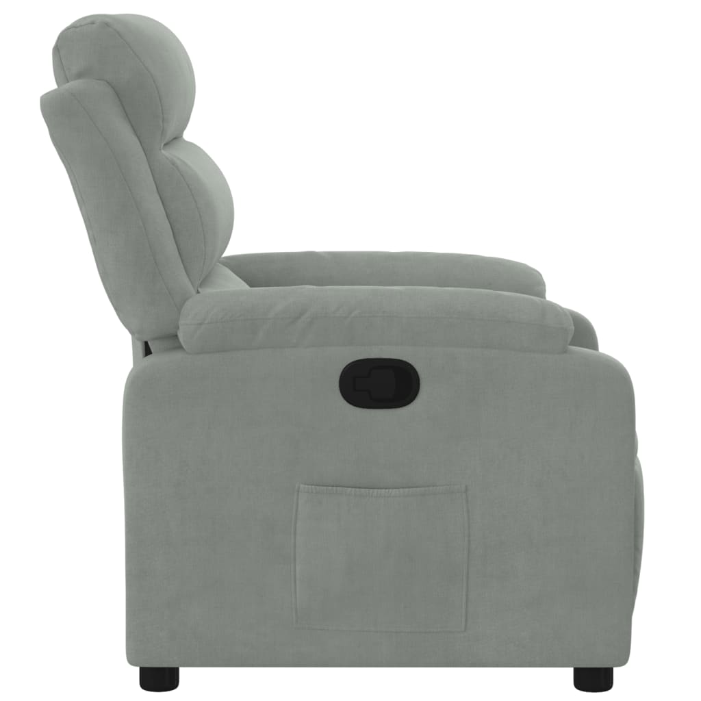 Fauteuil de relaxation velours gris clair