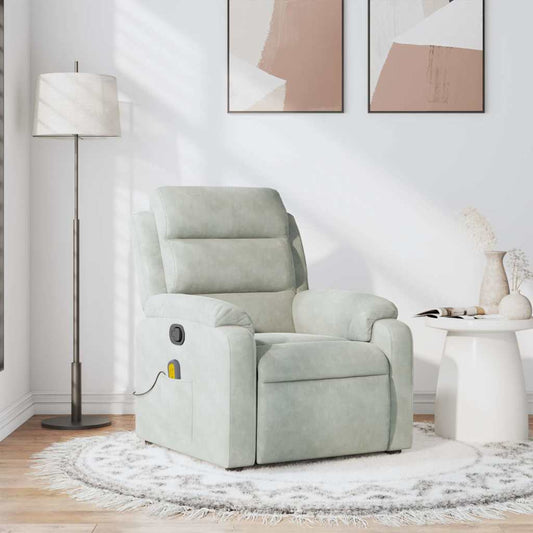Fauteuil de massage velours gris clair