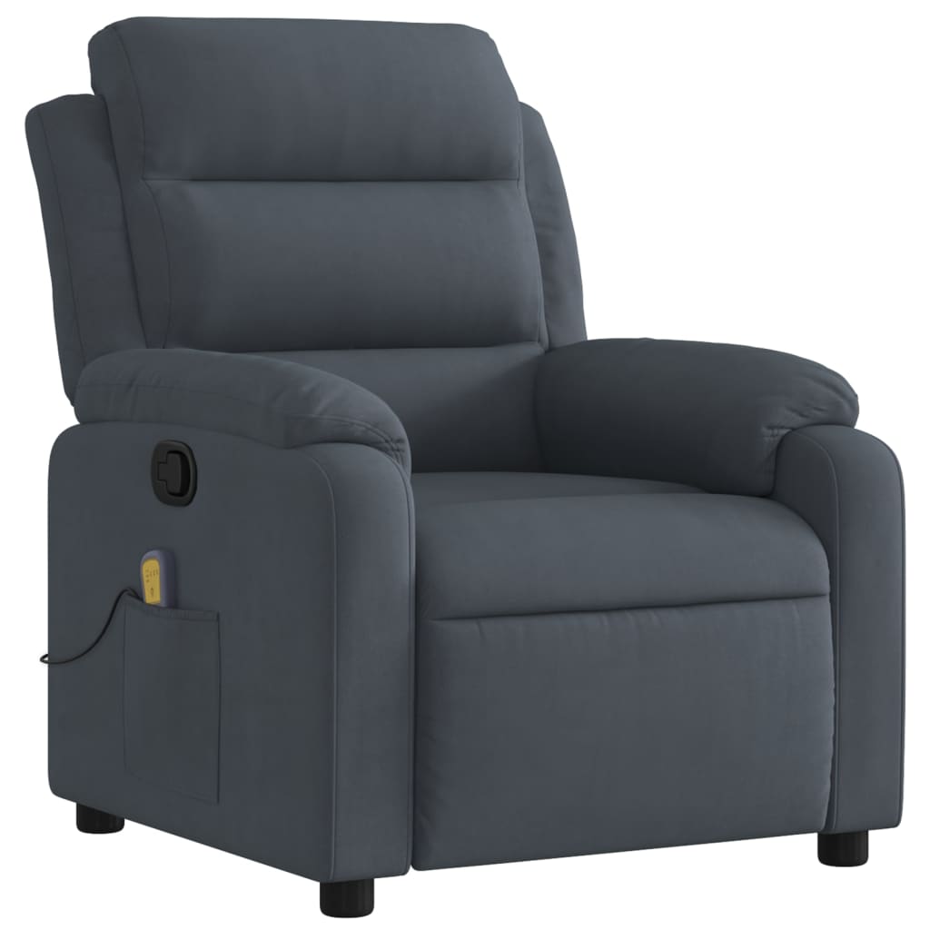 Fauteuil de massage velours gris foncé