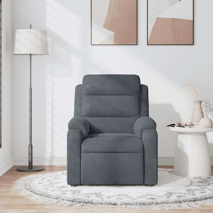 Massagesessel Dunkelgrau Samt