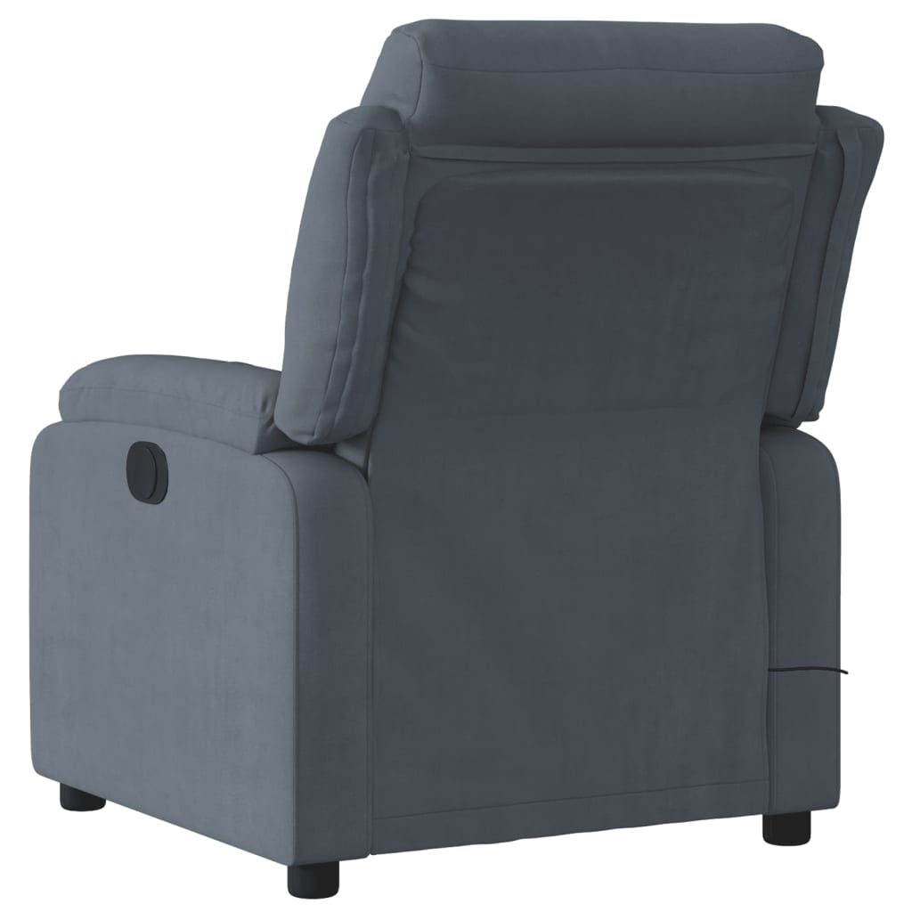 Fauteuil de massage velours gris foncé