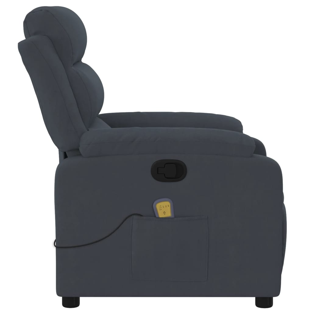 Fauteuil de massage velours gris foncé