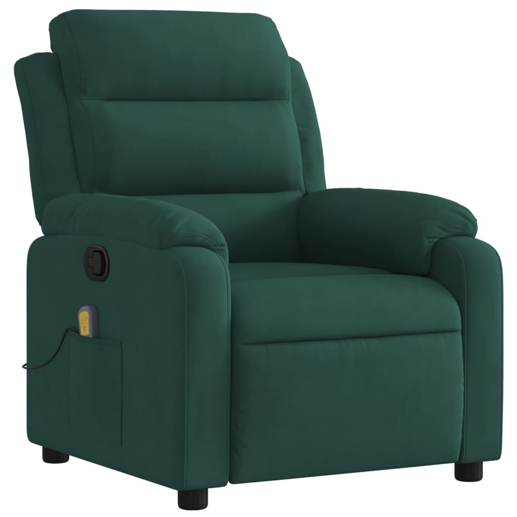 Fauteuil de massage velours vert foncé