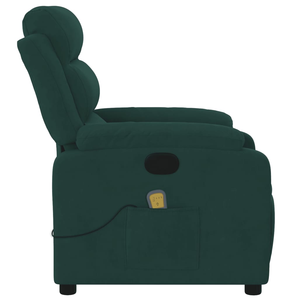 Fauteuil de massage velours vert foncé