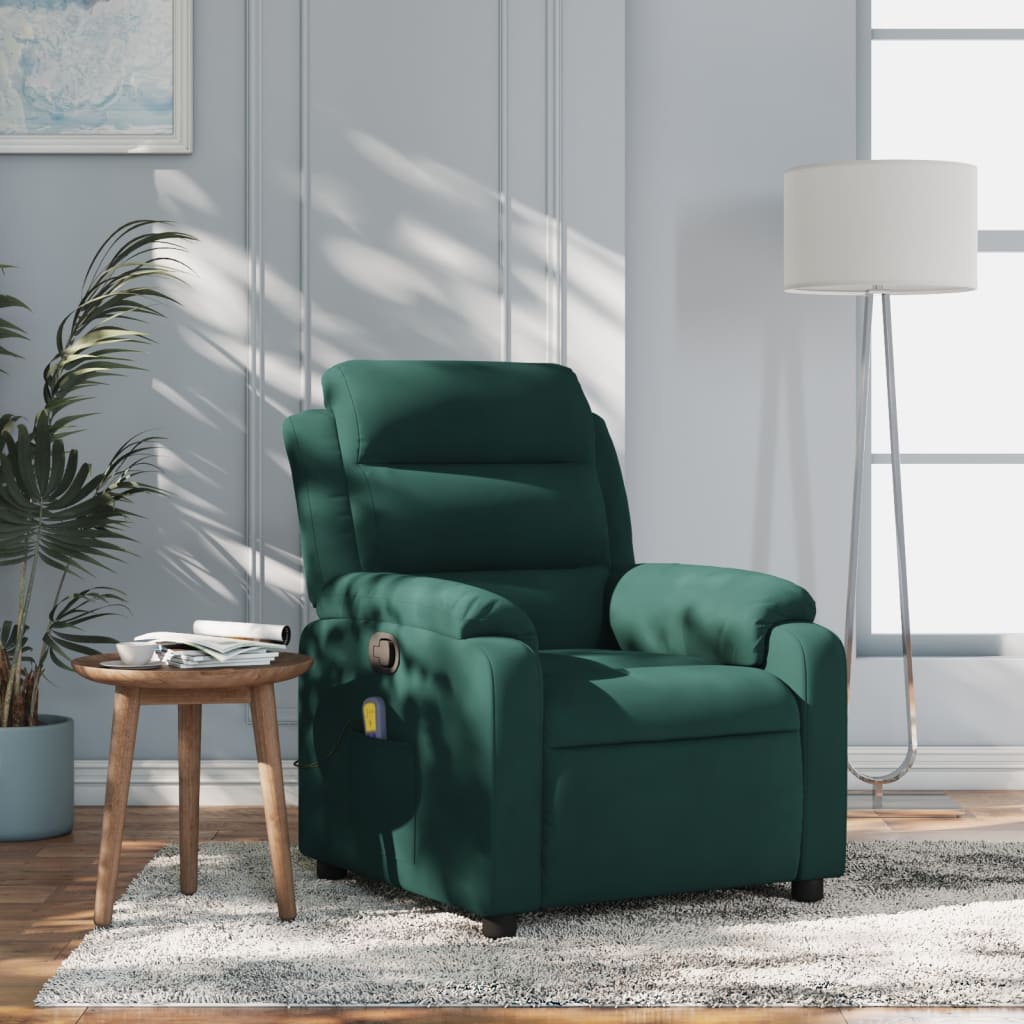 Fauteuil de massage velours vert foncé