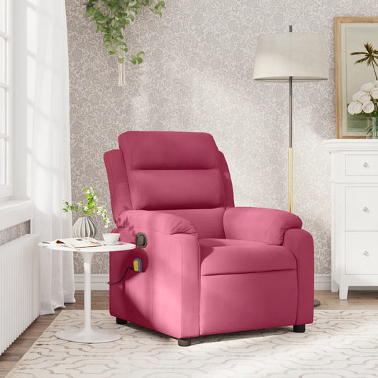 Fauteuil de massage velours rouge vin