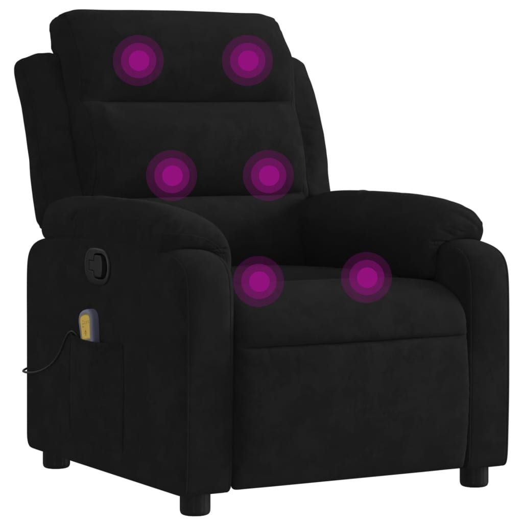 Fauteuil de massage en velours noir