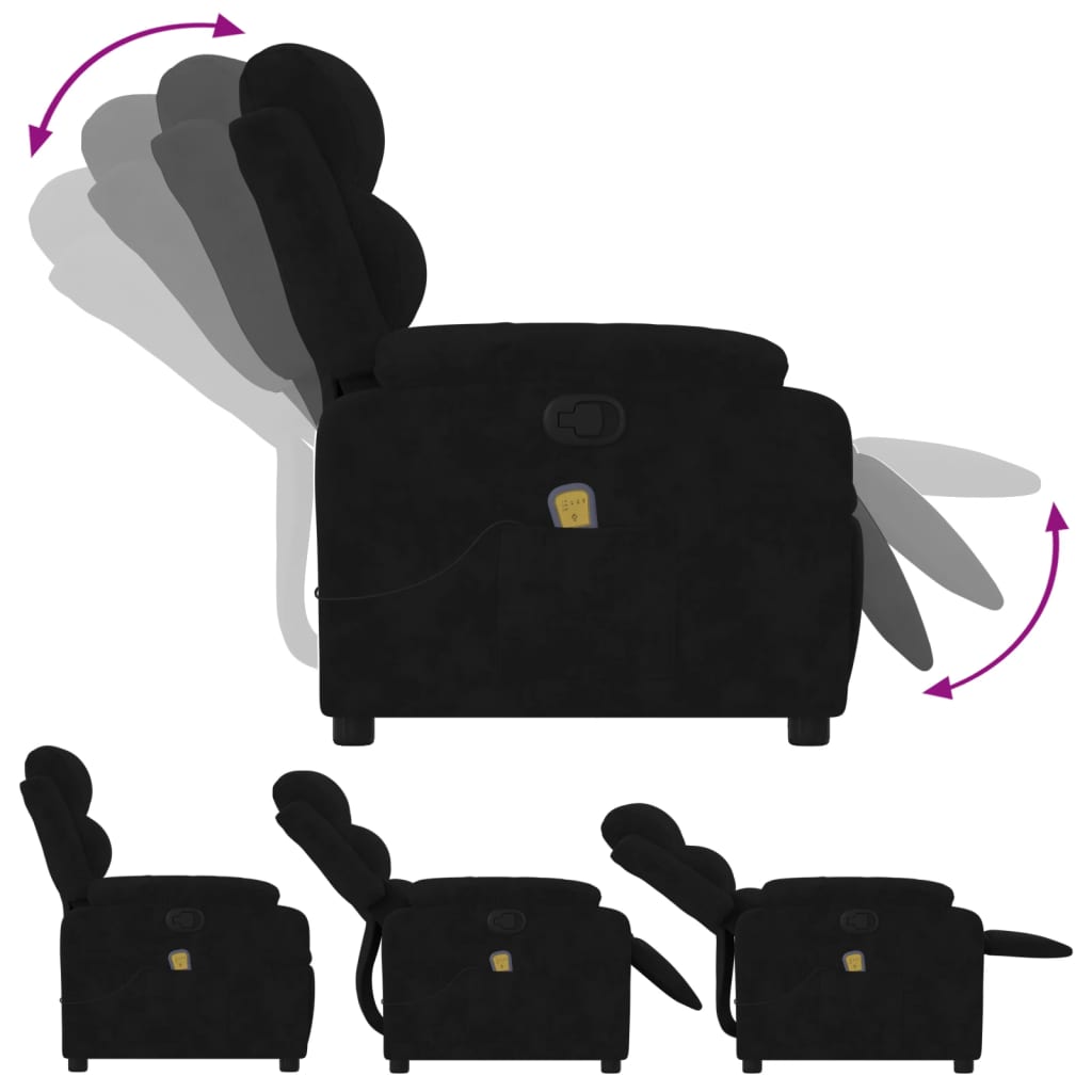 Fauteuil de massage en velours noir