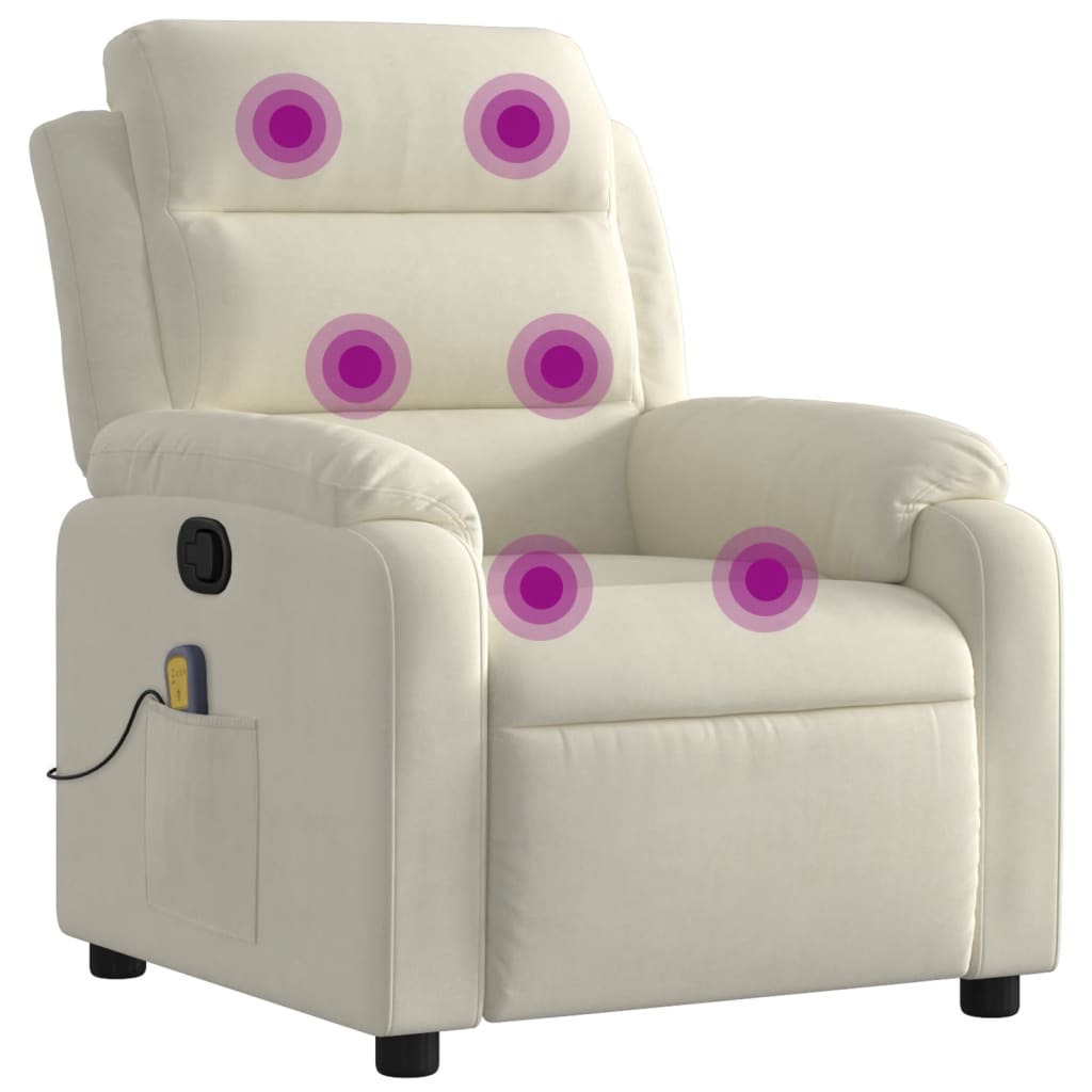 Fauteuil de massage en velours crème