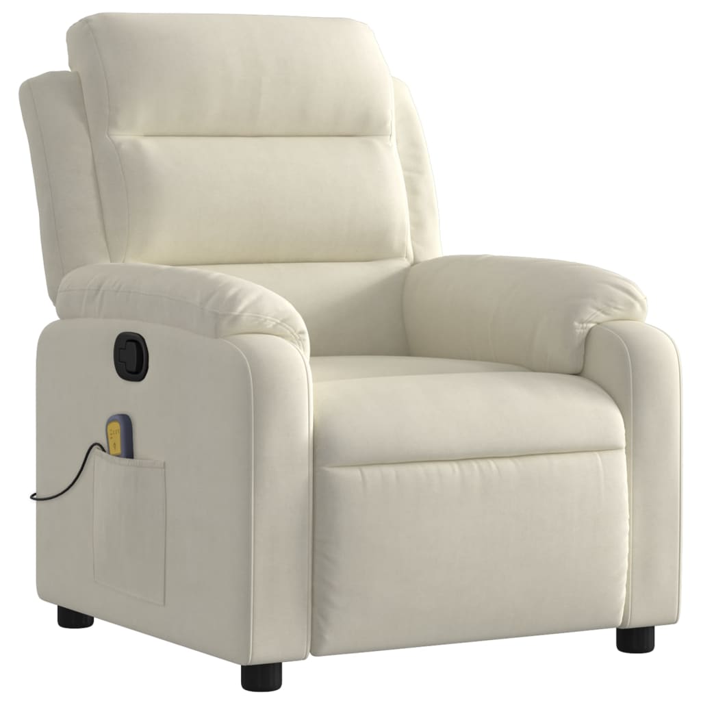 Fauteuil de massage en velours crème