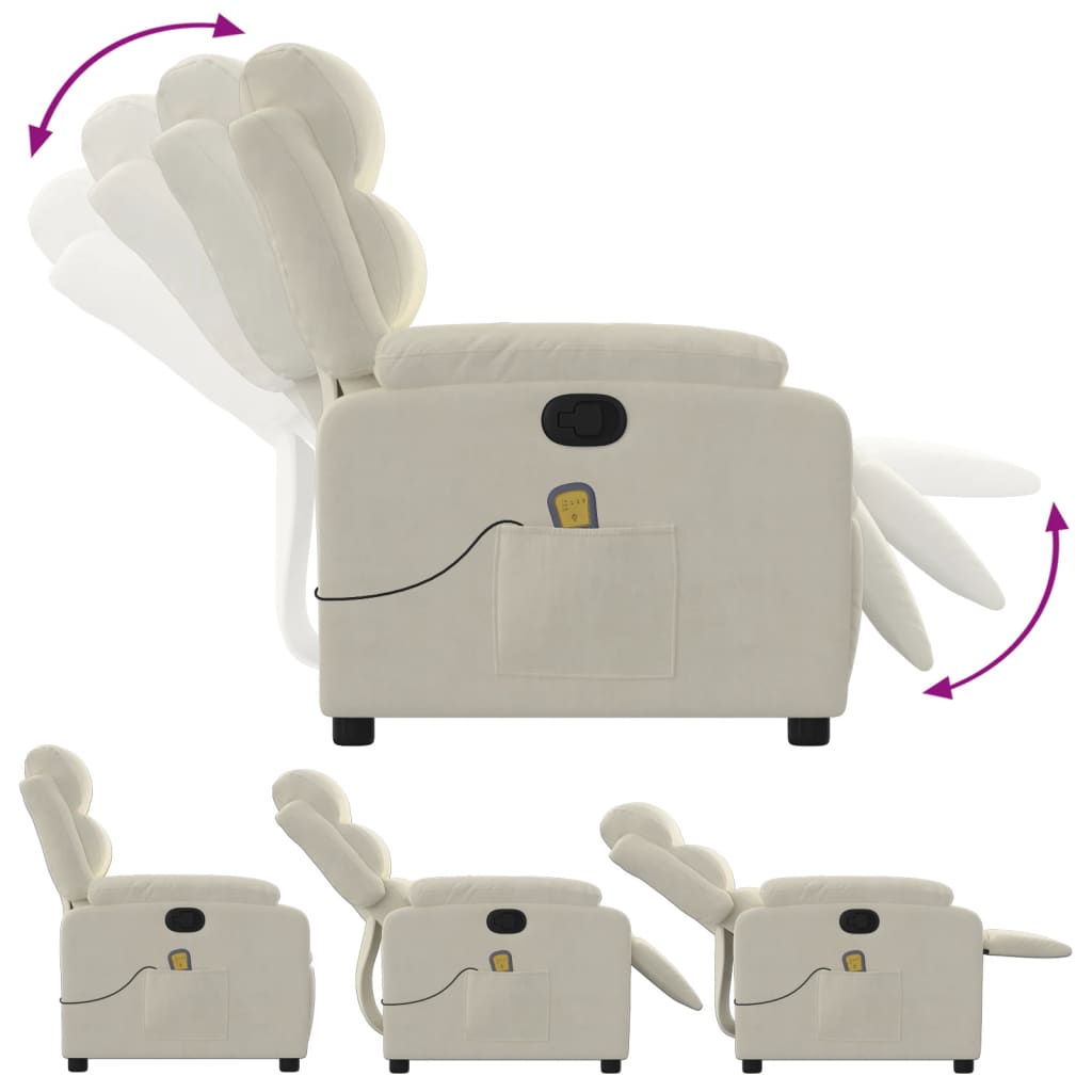 Fauteuil de massage en velours crème