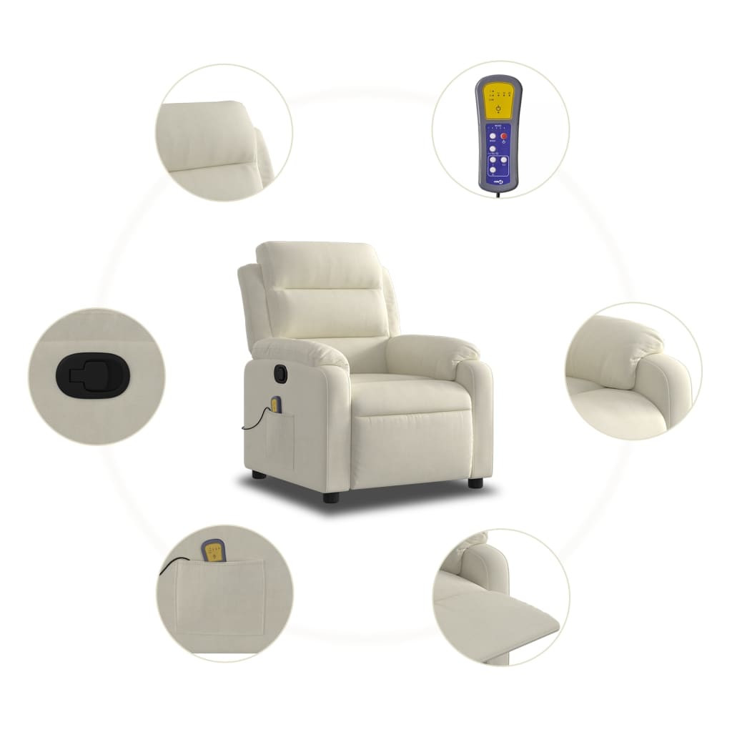 Fauteuil de massage en velours crème
